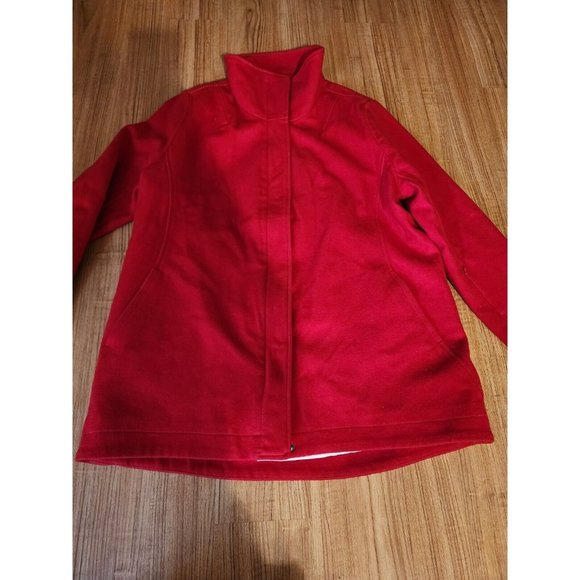 Pendleton Jackets & Blazers - Pendleton Coat Jacket Solid Red Full Zipper Wool Womens Size XL Winter